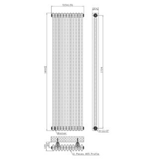 Kartell Laser Klassic 3-Column Vertical Column Radiator - White - Image 4