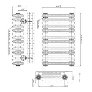 Kartell Laser Klassic 2-Column Column Radiator - 14-Section - White - Image 2