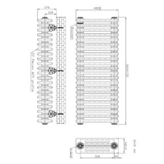 Kartell Laser Klassic 2-Column Column Radiator - 14-Section - White - Image 4