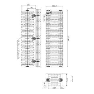 Kartell Laser Klassic 6-Column Horizontal Column Radiator - White - Image 2
