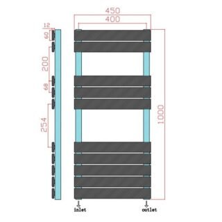 Scudo Life Vertical Designer Heated Towel Rail - Anthracite - Image 6