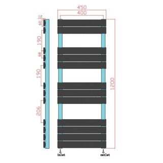 Scudo Life Vertical Designer Heated Towel Rail - Black - Image 6