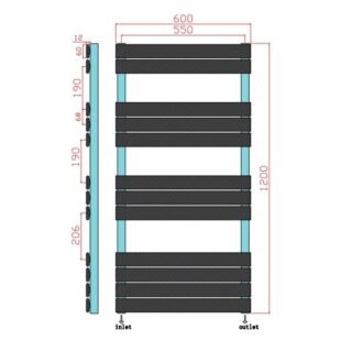 Scudo Life Vertical Designer Heated Towel Rail - Anthracite - Image 8