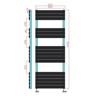 Scudo Life Vertical Designer Heated Towel Rail - Black - Image 7