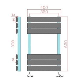 Scudo Life Vertical Designer Heated Towel Rail - Black - Image 4