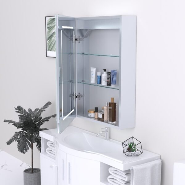 Kartell Link 1 Door LED Illuminated Mirror Cabinet - 700mm x 500mm - Image 2
