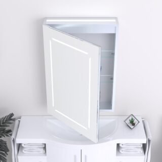 Kartell Link 1 Door LED Illuminated Mirror Cabinet - 700mm x 500mm - Image 3