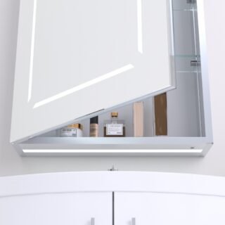 Kartell Link 1 Door LED Illuminated Mirror Cabinet - 700mm x 500mm - Image 4