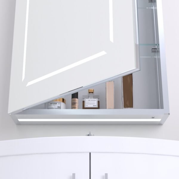 Kartell Link 1 Door LED Illuminated Mirror Cabinet - 700mm x 500mm - Image 4