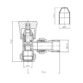 Kartell Style 15mm Angled Lockshield Radiator Valve - Chrome - Image 2