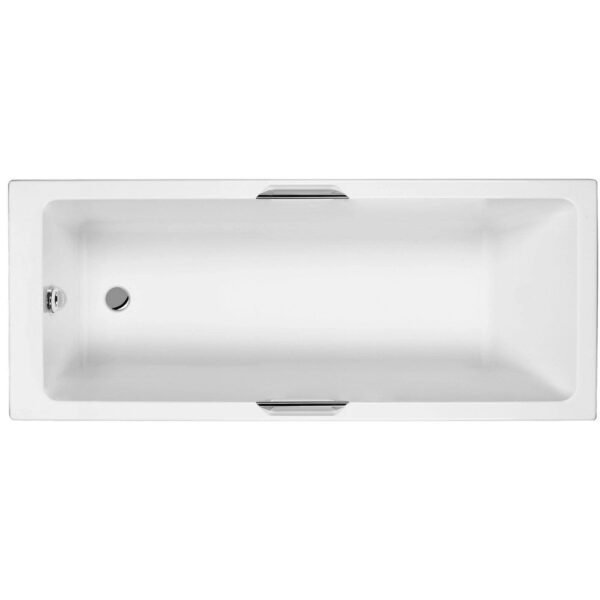 Kartell Luxe Gripped Single Ended Bath - No TH - Gloss White
