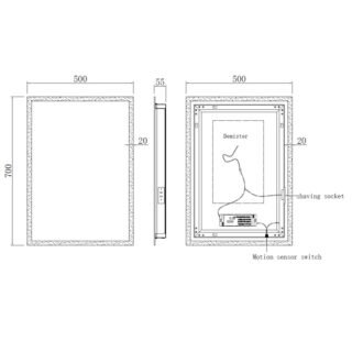 Kartell Manton LED Illuminated Mirror - 700mm x 500mm - Image 2