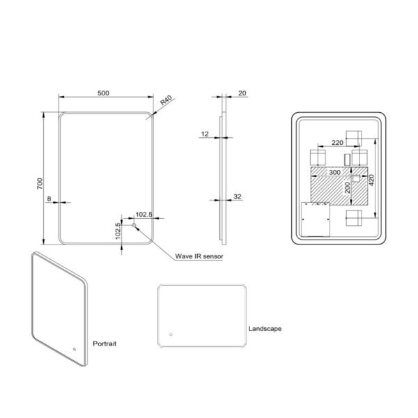 Scudo Alfie Soft Edge Illuminated Mirror - Image 2