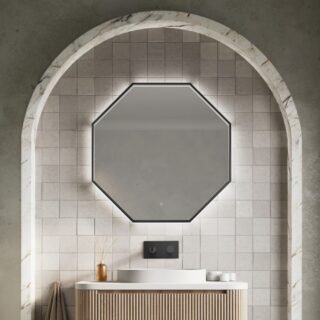 Scudo Passa Octagonal Illuminated Mirror - 600mm x 600mm - Image 2