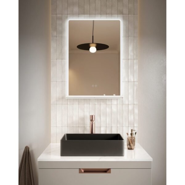 Scudo Charj Rectangular Illuminated Mirror - White
