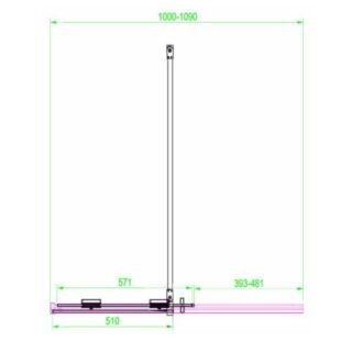 Scudo Momentum 8mm Recessed Sliding Shower Door - Chrome - Image 3