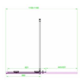 Scudo Momentum 8mm Recessed Sliding Shower Door - Chrome - Image 4