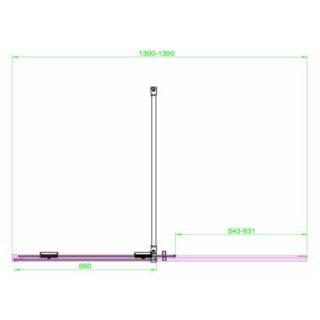 Scudo Momentum 8mm Recessed Sliding Shower Door - Chrome - Image 5