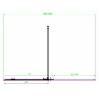 Scudo Momentum 8mm Recessed Sliding Shower Door - Chrome - Image 8