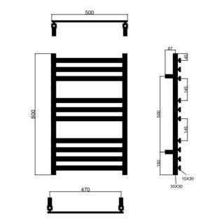 Kartell Mode Straight Vertical Designer Heated Towel Rail - Chrome - Image 2