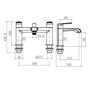 Scudo Montana Bath Shower Mixer Tap - Image 2