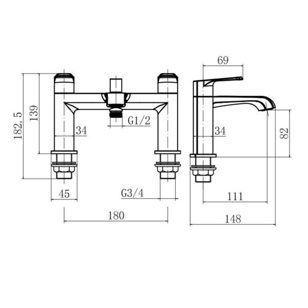 Scudo Montana Bath Shower Mixer Tap - Image 2