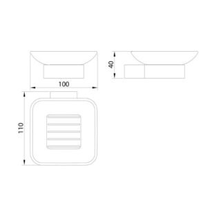 Scudo Mono Soap Dish Holder - Matt Black - Image 2