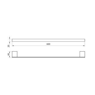 Scudo Mono Towel Bar - 600mm Long - Matt Black - Image 2