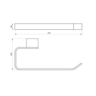 Scudo Mono Towel Ring - Matt Black - Image 2