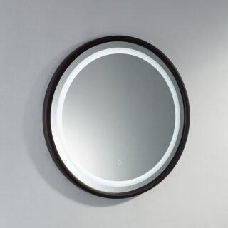 Kartell Montpellier Round Illuminated Mirror - 850mm x 850mm - American Solid Oak - Image 3