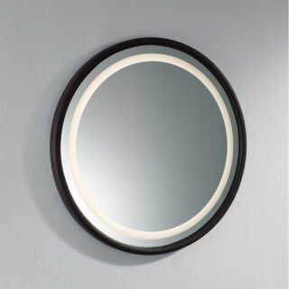Kartell Montpellier Round Illuminated Mirror - 850mm x 850mm - American Solid Oak - Image 4