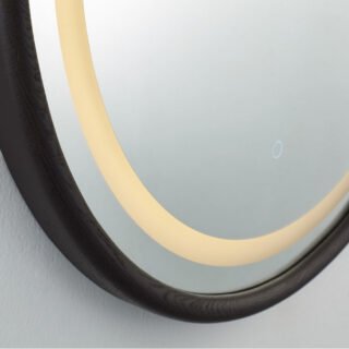 Kartell Montpellier Round Illuminated Mirror - 850mm x 850mm - American Solid Oak - Image 5