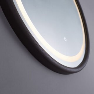 Kartell Montpellier Round Illuminated Mirror - 850mm x 850mm - American Solid Oak - Image 6