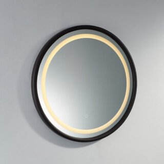 Kartell Montpellier Round Illuminated Mirror - 850mm x 850mm - American Solid Oak - Image 7