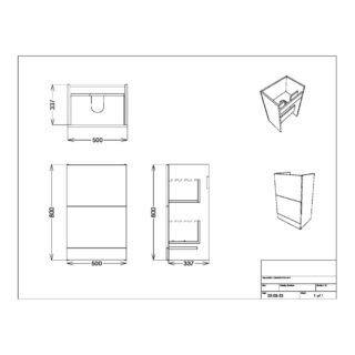 Scudo Muro 2 Drawer Floor Standing Vanity Unit With Basin - 500mm Wide - Image 5