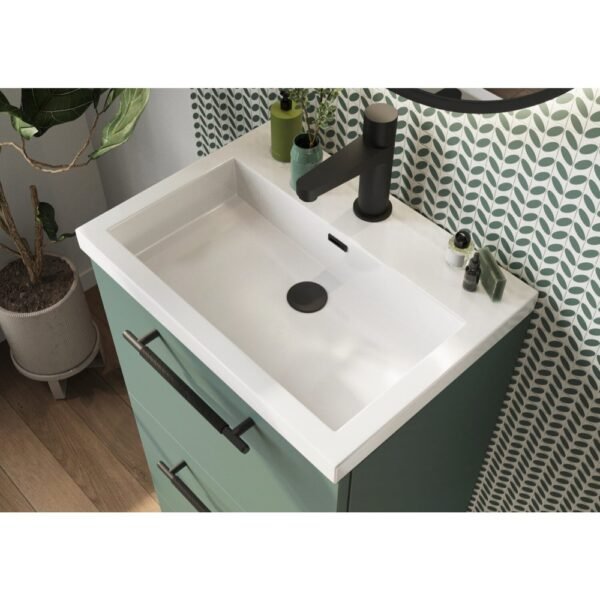 Scudo Muro 2 Drawer Floor Standing Vanity Unit With Basin - 500mm Wide - Image 4