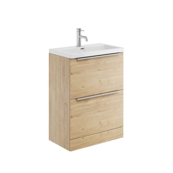 Scudo Muro 2 Drawer Floor Standing Vanity Unit With Basin - 600mm Wide