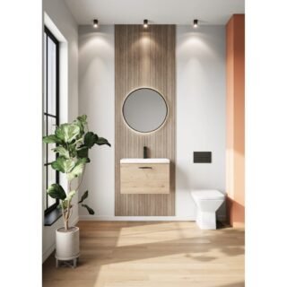 Scudo Muro 1 Drawer Wall Hung Vanity Unit With Basin - 600mm Wide - Image 2