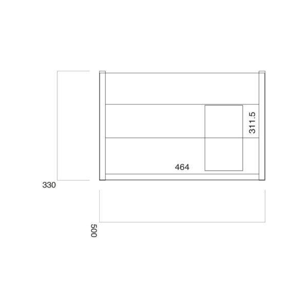 Scudo Muro 1 Drawer Wall Hung Vanity Unit With Basin - 500mm Wide - Image 3