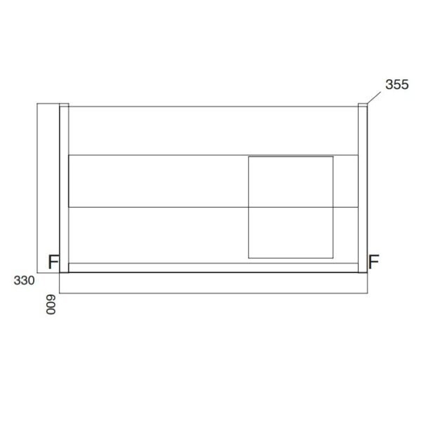 Scudo Muro 1 Drawer Wall Hung Vanity Unit With Basin - 600mm Wide - Image 3