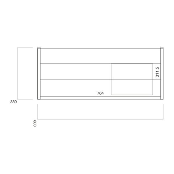 Scudo Muro 1 Drawer Wall Hung Vanity Unit With Basin - 800mm Wide - Image 2