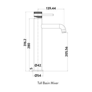 Scudo Core Deck Mounted Tall Mono Basin Mixer Tap - Image 2