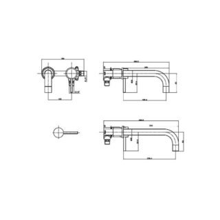 Scudo Core Wall Mounted Basin Mixer Tap - Image 2