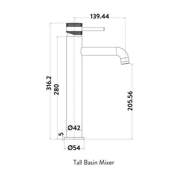 Scudo Core Deck Mounted Tall Mono Basin Mixer Tap - Image 8