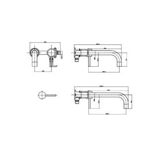 Scudo Core Wall Mounted Basin Mixer Tap - Image 8