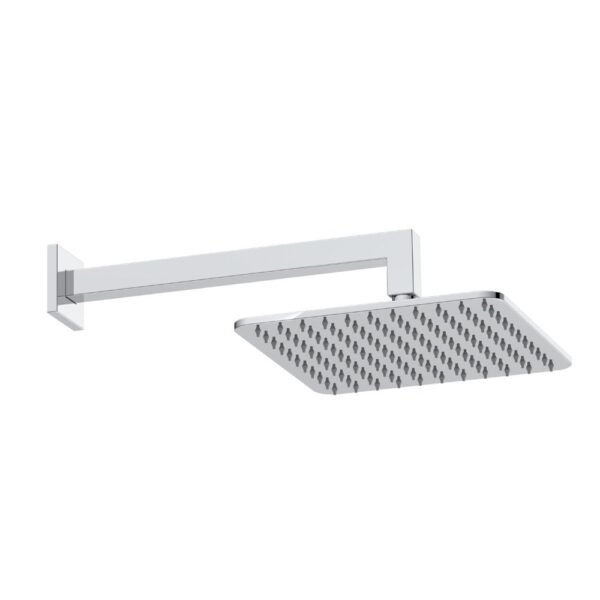 Scudo Square Shower Head And Arm - 250mm Wide
