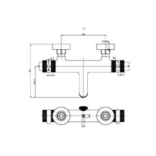 Scudo Core Wall Mounted Thermostatic Bath Shower Mixer - Image 2