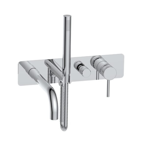 Scudo Core Wall Mounted Bath Shower Mixer Tap With Handset