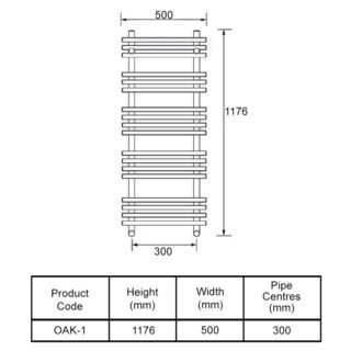 Kartell Oakland Curved Designer Heated Towel Rail - Chrome - Image 3