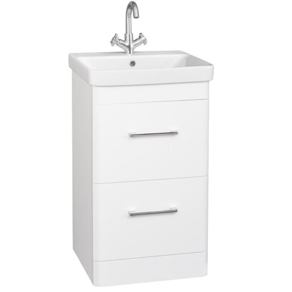 Kartell Options 24 Two Drawer Floor Standing Vanity Unit With Basin - 468mm Wide - 1 TH